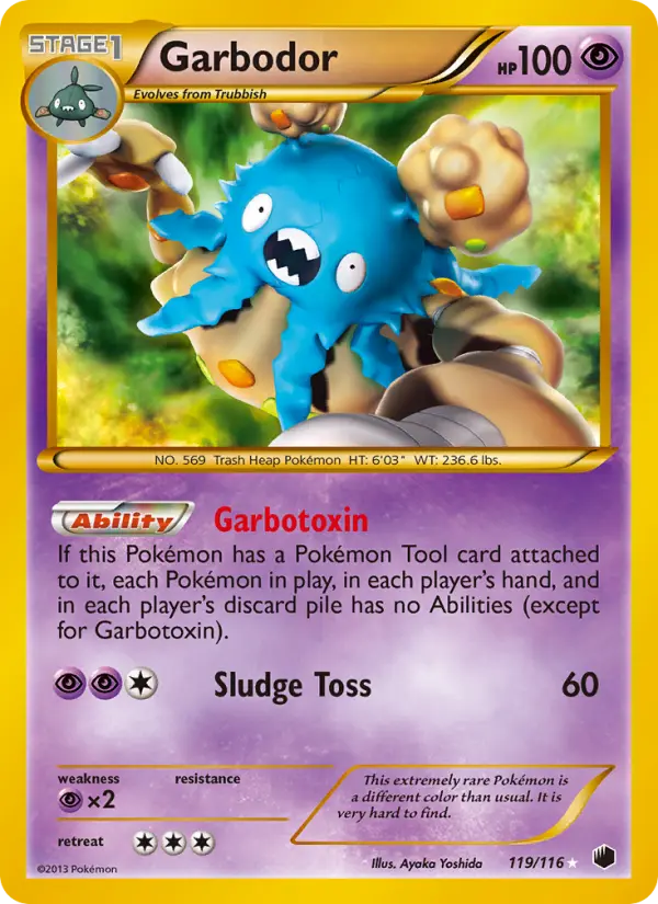 Garbodor Pokemon card from Plasma Freeze