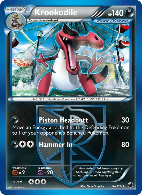 Krookodile Pokemon card from Plasma Freeze