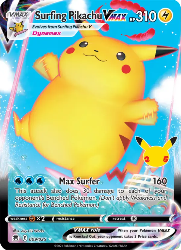 Surfing Pikachu VMAX from cel25
