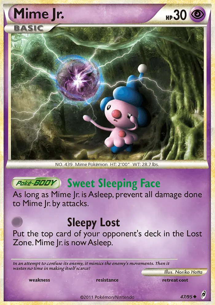 Mime Jr. Pokemon card from Call of Legends