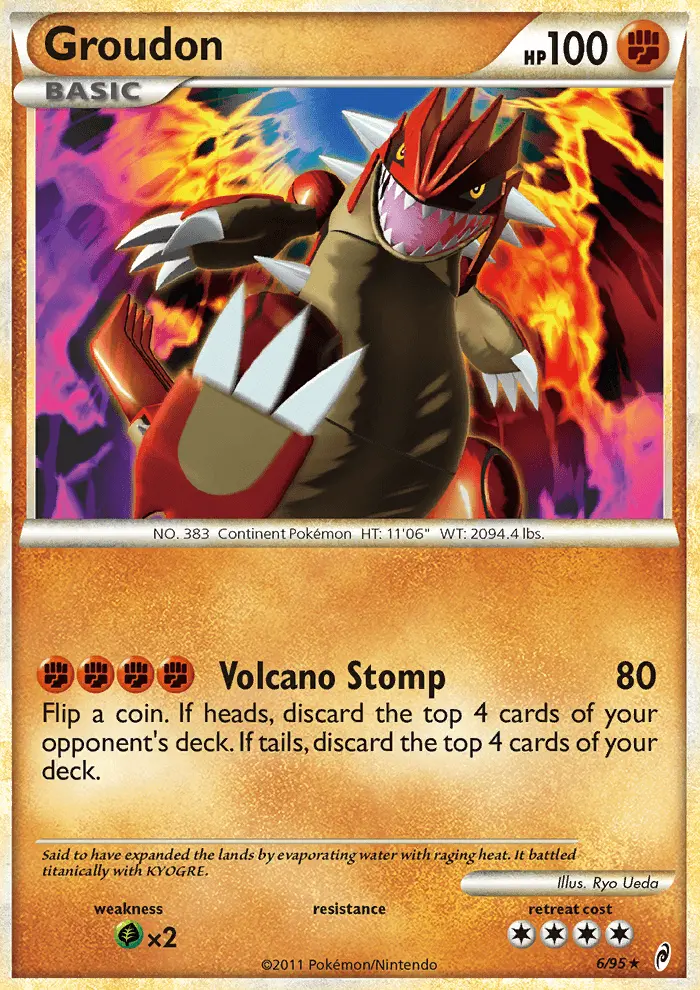 Groudon Pokemon card from Call of Legends