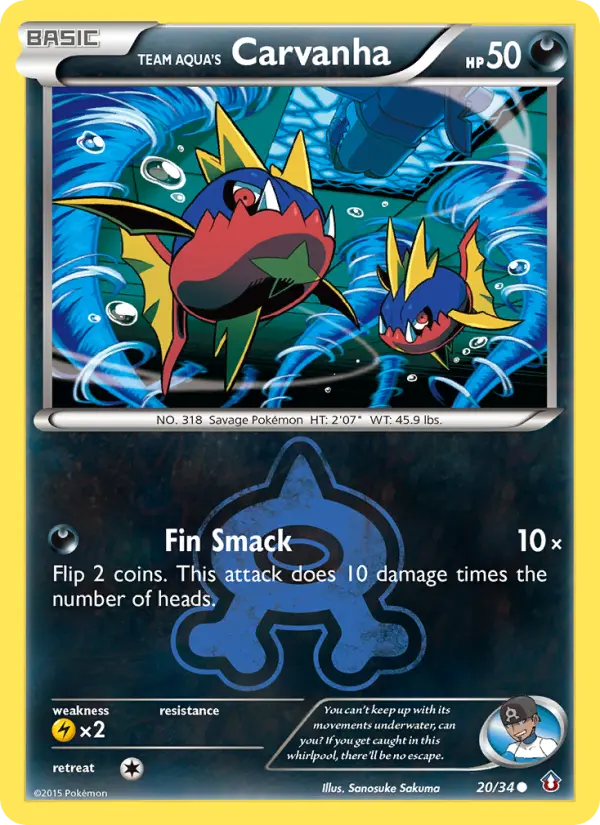 Team Aqua's Carvanha Pokemon card from Double Crisis