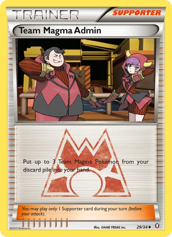 Team Magma Admin Pokemon card from Double Crisis