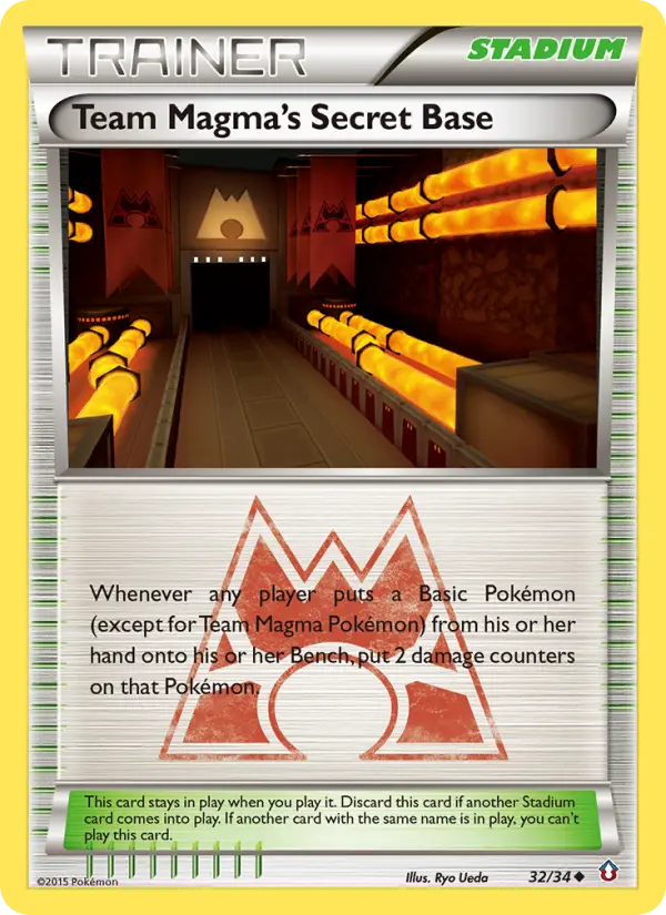 Team Magma's Secret Base Pokemon card from Double Crisis