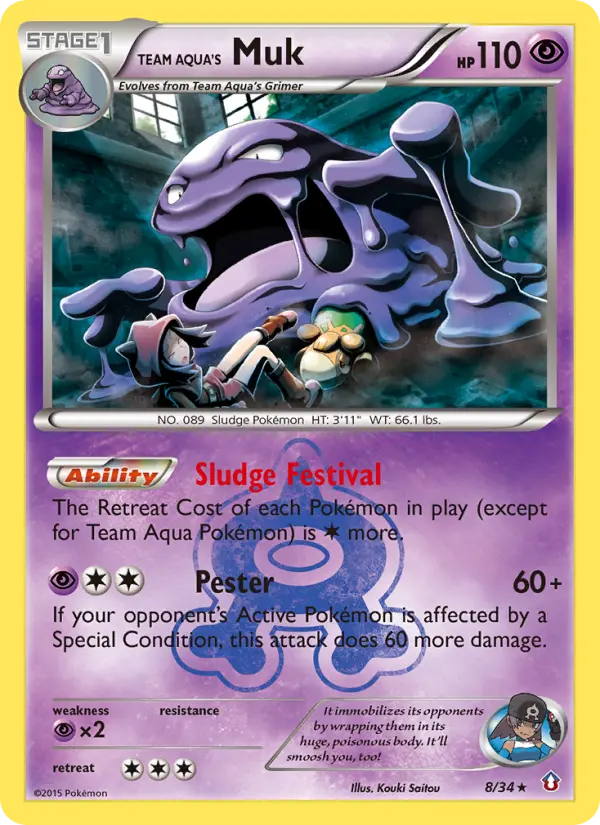Team Aqua's Muk Pokemon card from Double Crisis