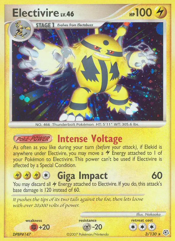 Electivire Pokemon card from Diamond & Pearl