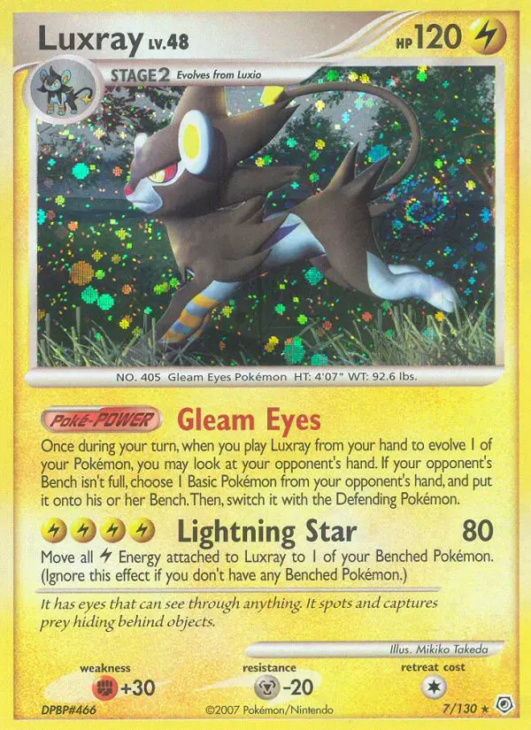 Luxray Pokemon card from Diamond & Pearl