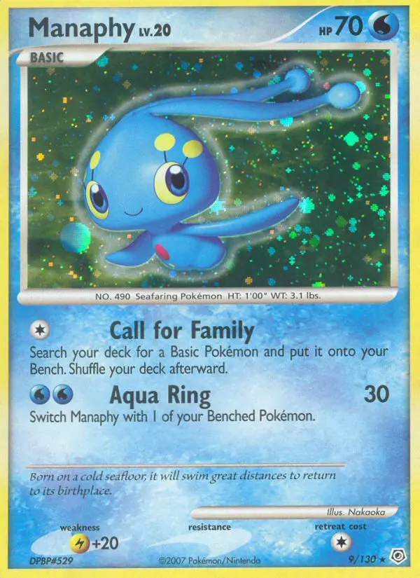 Manaphy Pokemon card from Diamond & Pearl