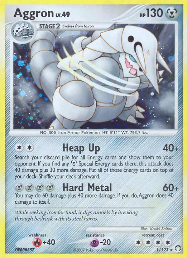 Aggron Pokemon card from Mysterious Treasures