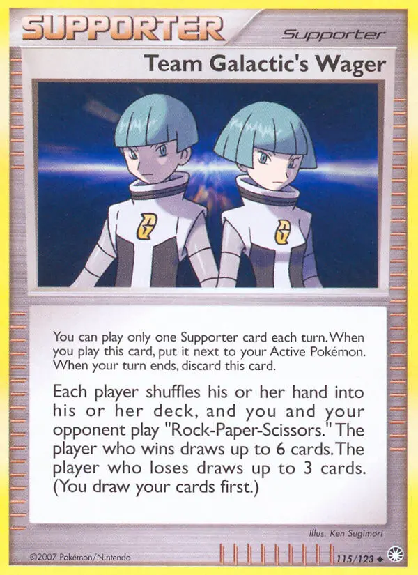 Team Galactic's Wager Pokemon card from Mysterious Treasures