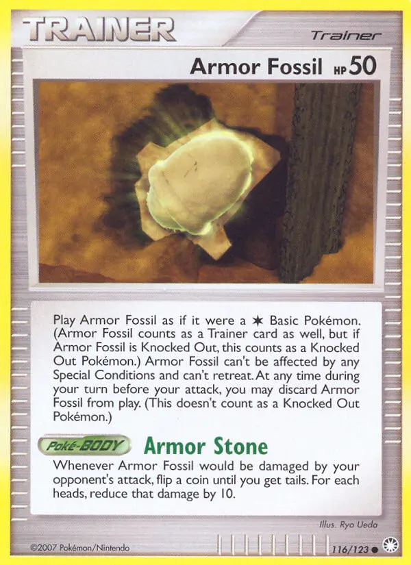 Armor Fossil Pokemon card from Mysterious Treasures