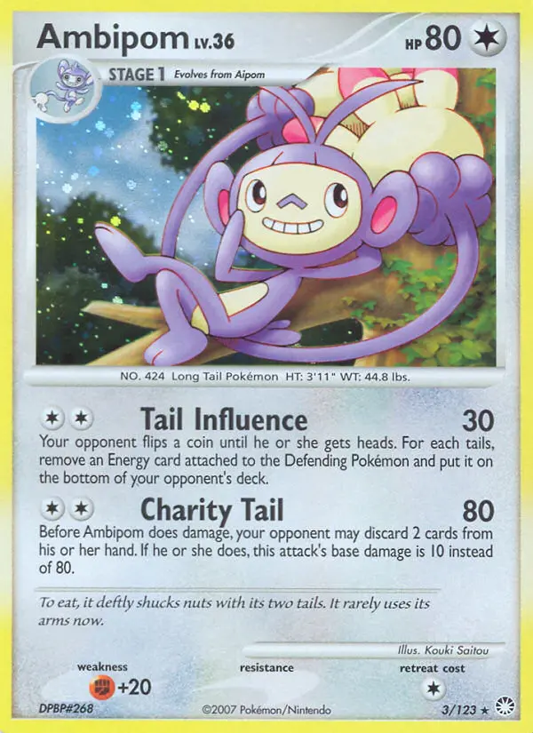Ambipom Pokemon card from Mysterious Treasures