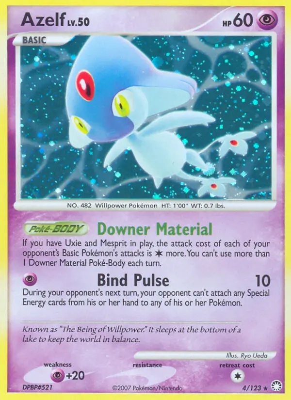 Azelf Pokemon card from Mysterious Treasures