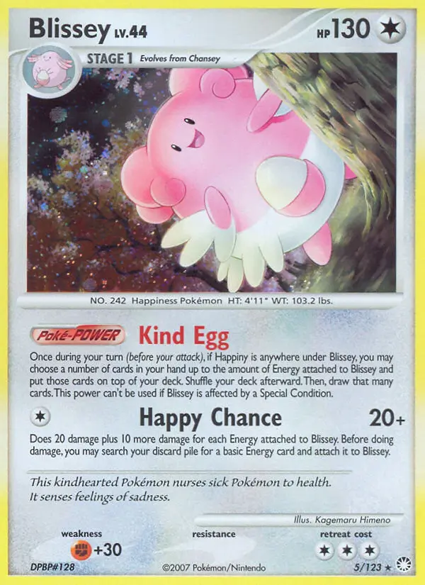 Blissey Pokemon card from Mysterious Treasures