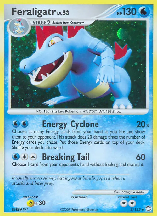 Feraligatr Pokemon card from Mysterious Treasures