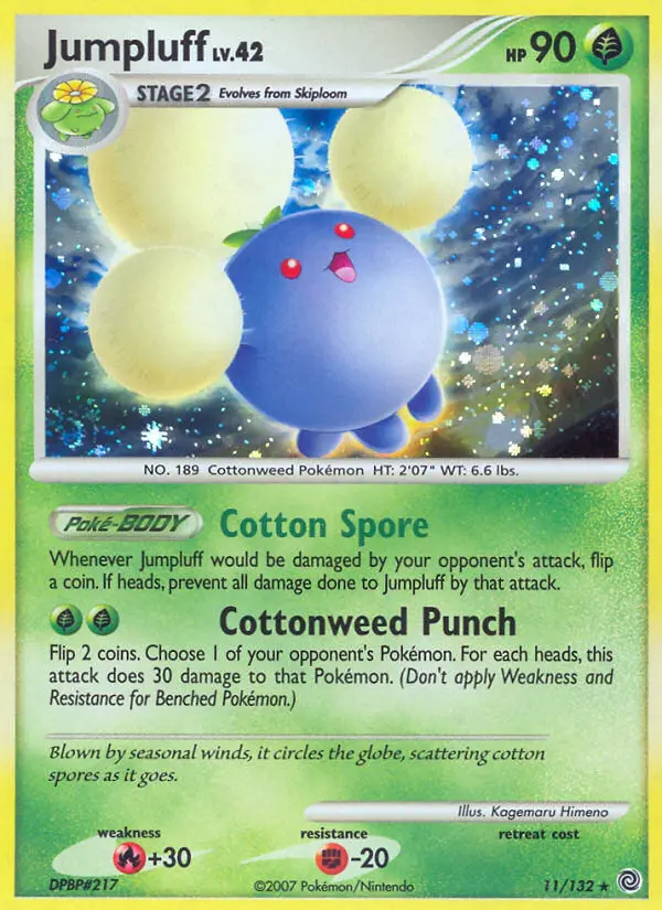 Jumpluff Pokemon card from Secret Wonders