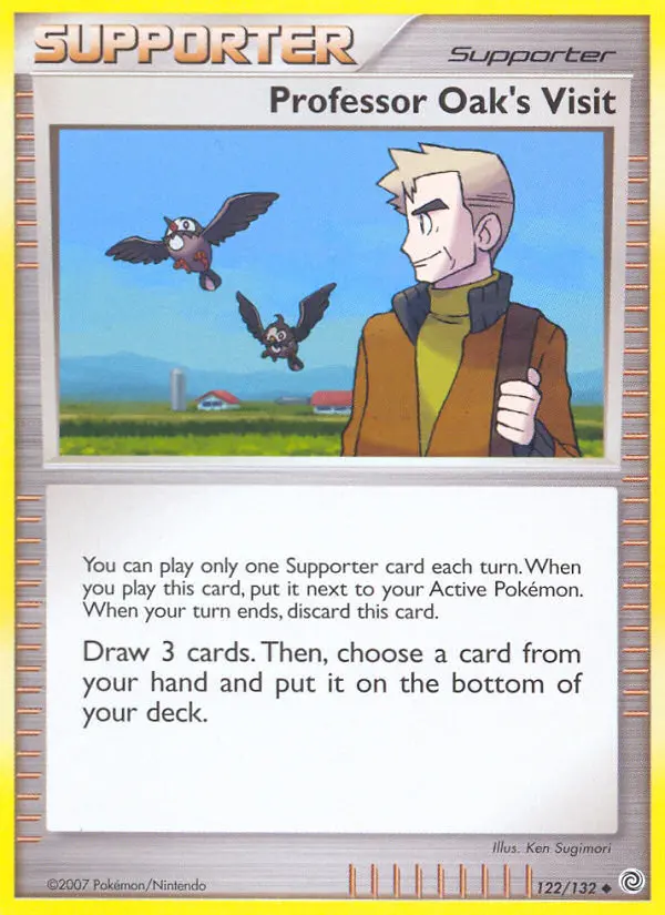 Professor Oak's Visit Pokemon card from Secret Wonders