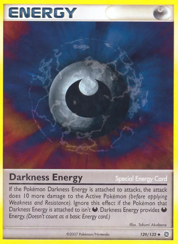 Darkness Energy Pokemon card from Secret Wonders