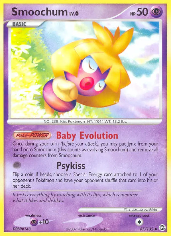 Smoochum Pokemon card from Secret Wonders
