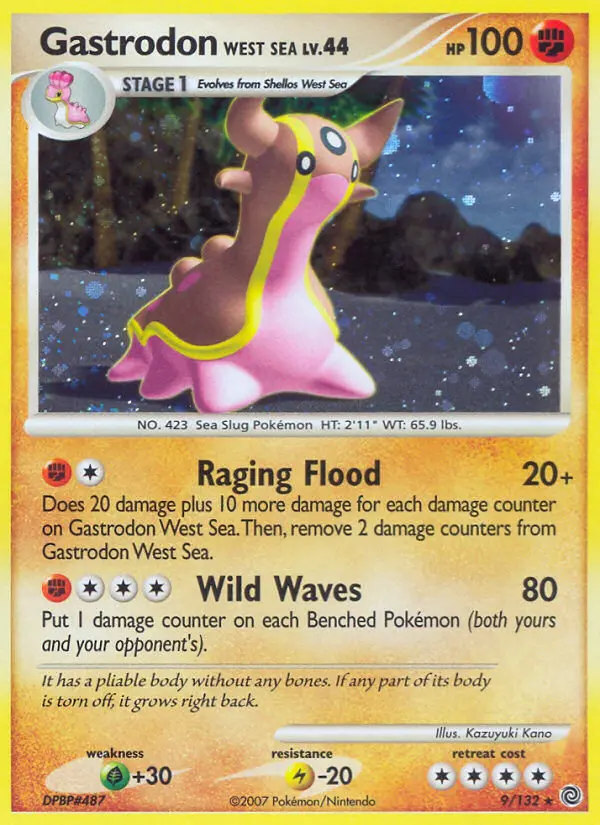 Gastrodon West Sea Pokemon card from Secret Wonders