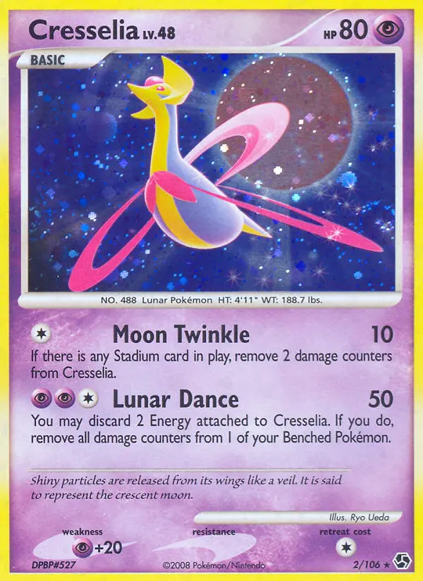 Cresselia Pokemon card from Great Encounters