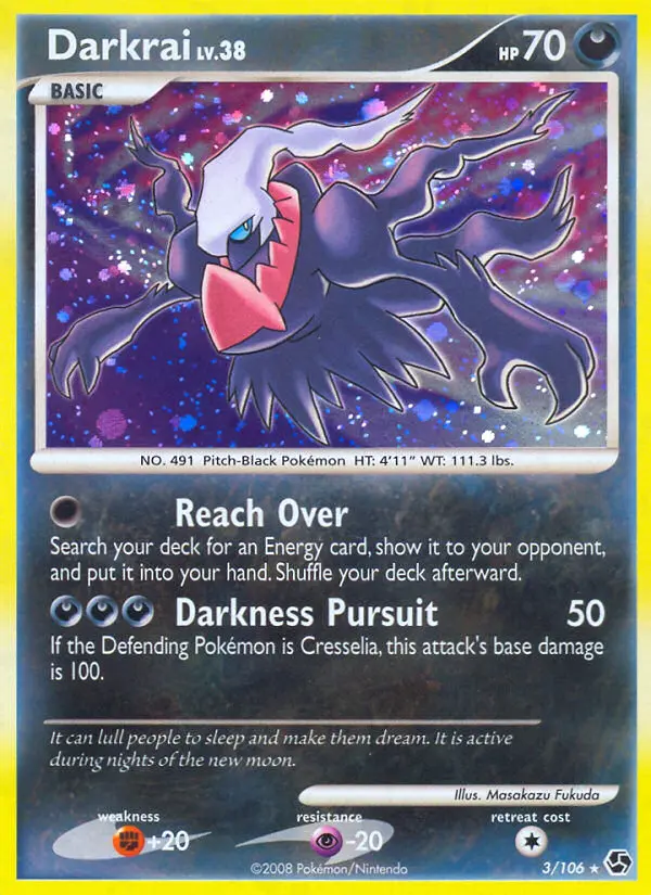 Darkrai Pokemon card from Great Encounters