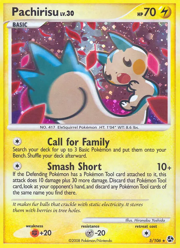 Pachirisu Pokemon card from Great Encounters