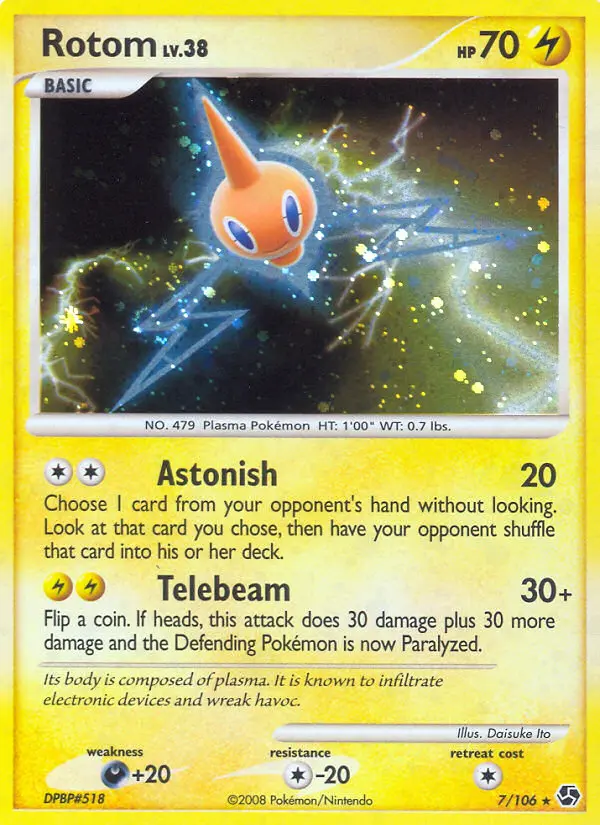 Rotom Pokemon card from Great Encounters