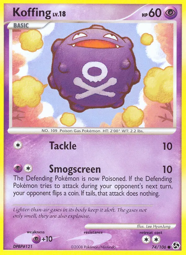 Koffing Pokemon card from Great Encounters