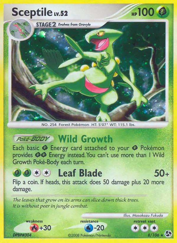 Sceptile Pokemon card from Great Encounters