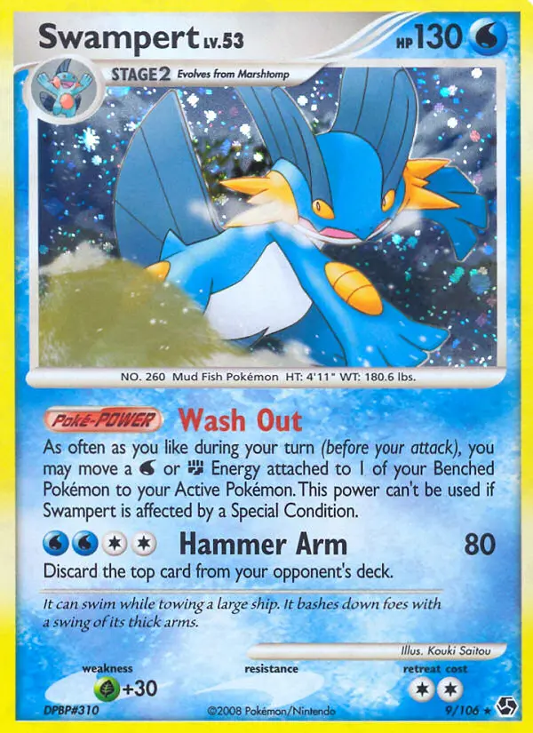 Swampert Pokemon card from Great Encounters