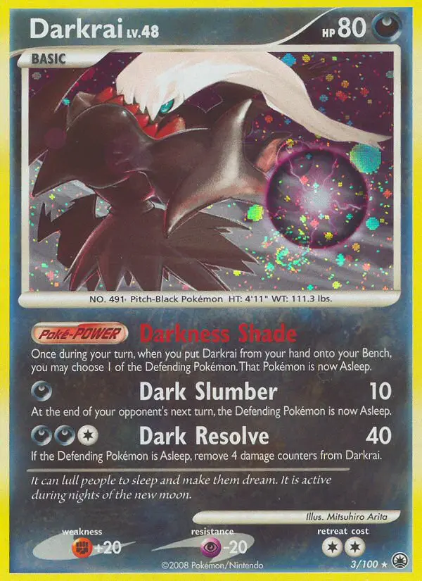 Darkrai Pokemon card from Majestic Dawn