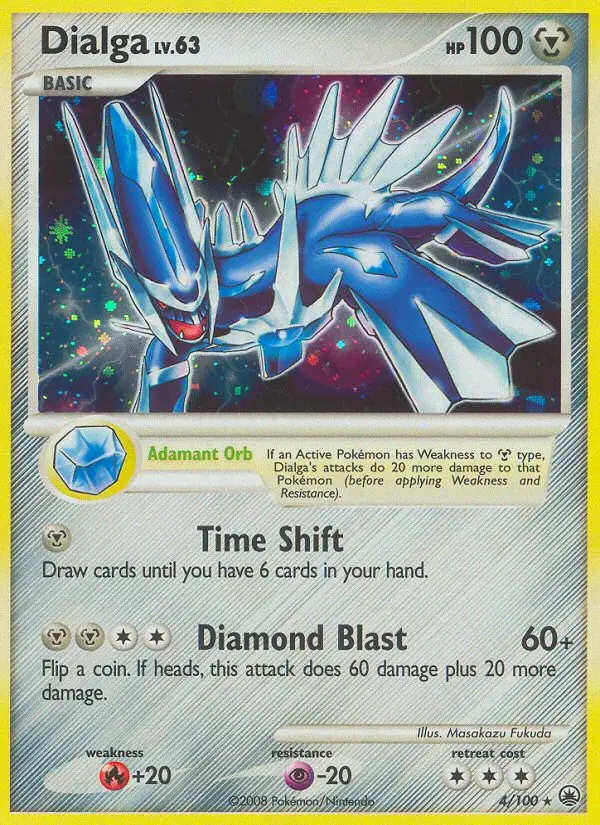 Dialga Pokemon card from Majestic Dawn