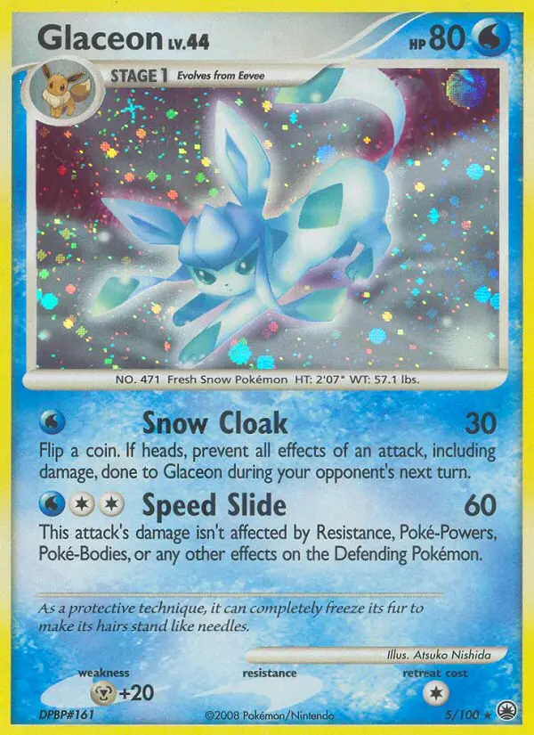 Glaceon Pokemon card from Majestic Dawn