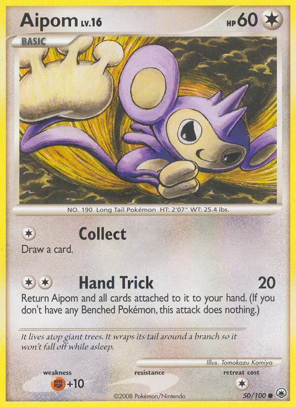 Aipom Pokemon card from Majestic Dawn