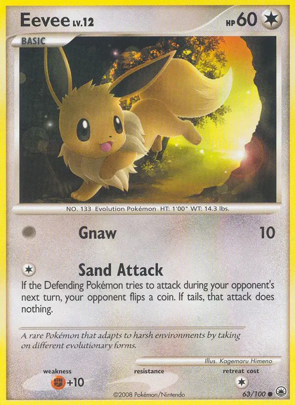 Eevee Pokemon card from Majestic Dawn