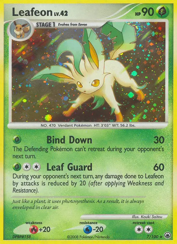 Leafeon Pokemon card from Majestic Dawn