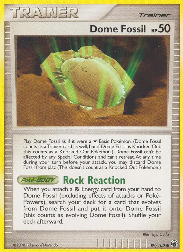 Dome Fossil Pokemon card from Majestic Dawn