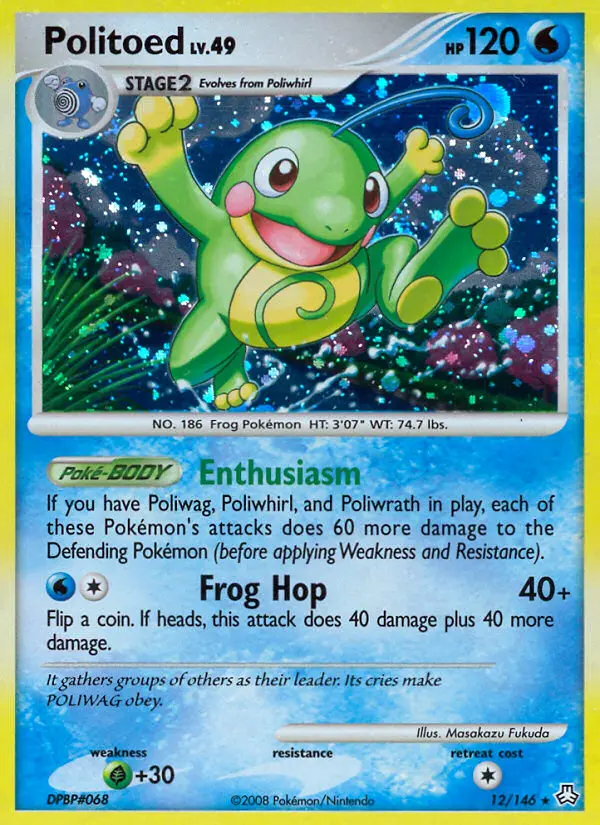 Politoed Pokemon card from Legends Awakened