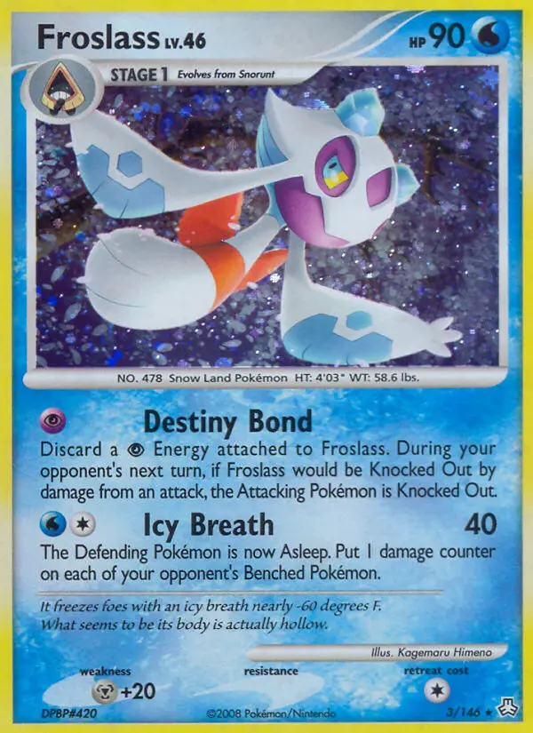 Froslass Pokemon card from Legends Awakened