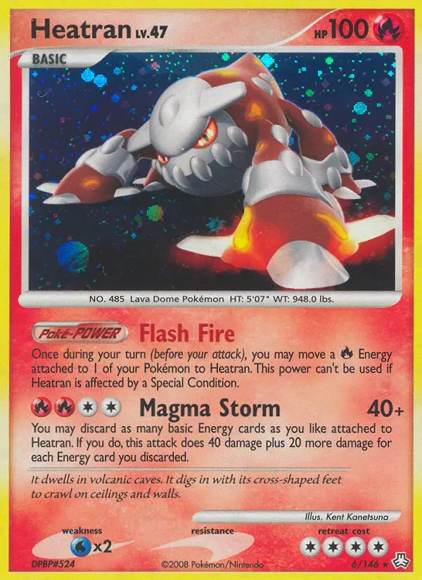 Heatran Pokemon card from Legends Awakened