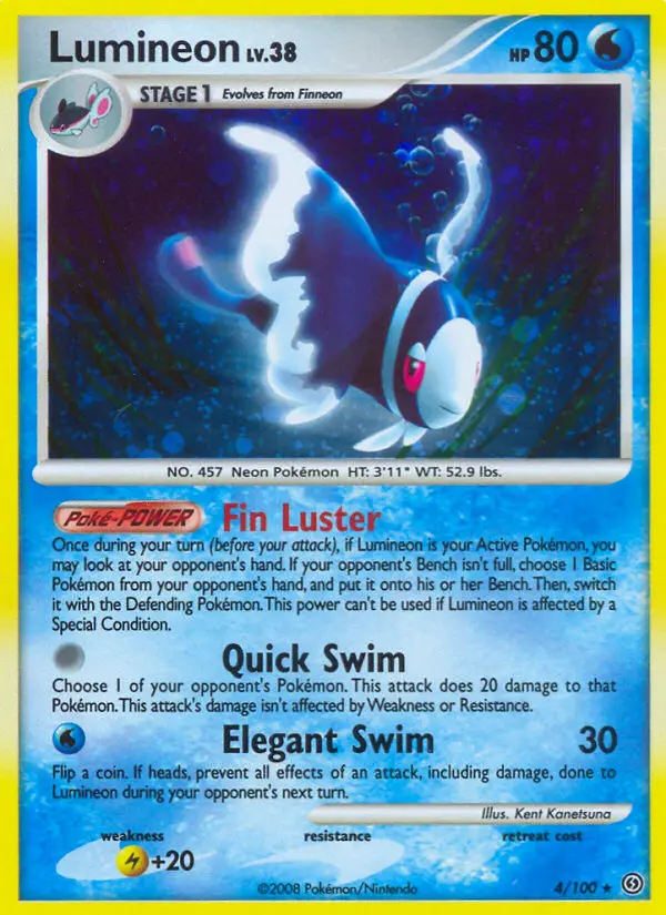 Lumineon Pokemon card from Stormfront