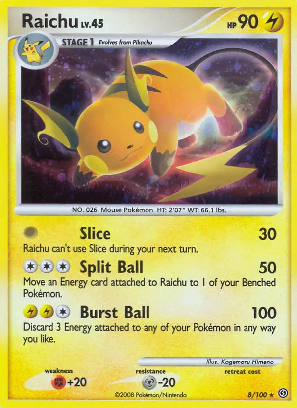 Raichu Pokemon card from Stormfront