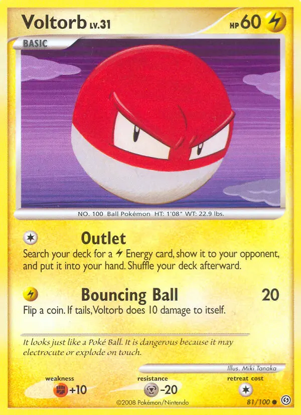 Voltorb Pokemon card from Stormfront