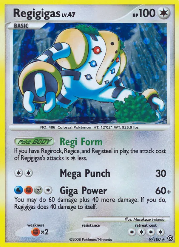 Regigigas Pokemon card from Stormfront