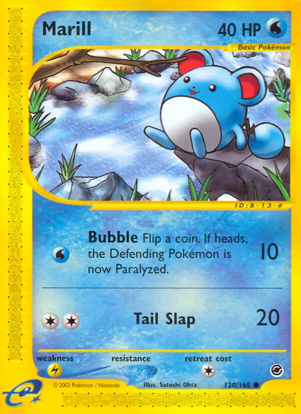 Marill Pokemon card from Expedition Base Set