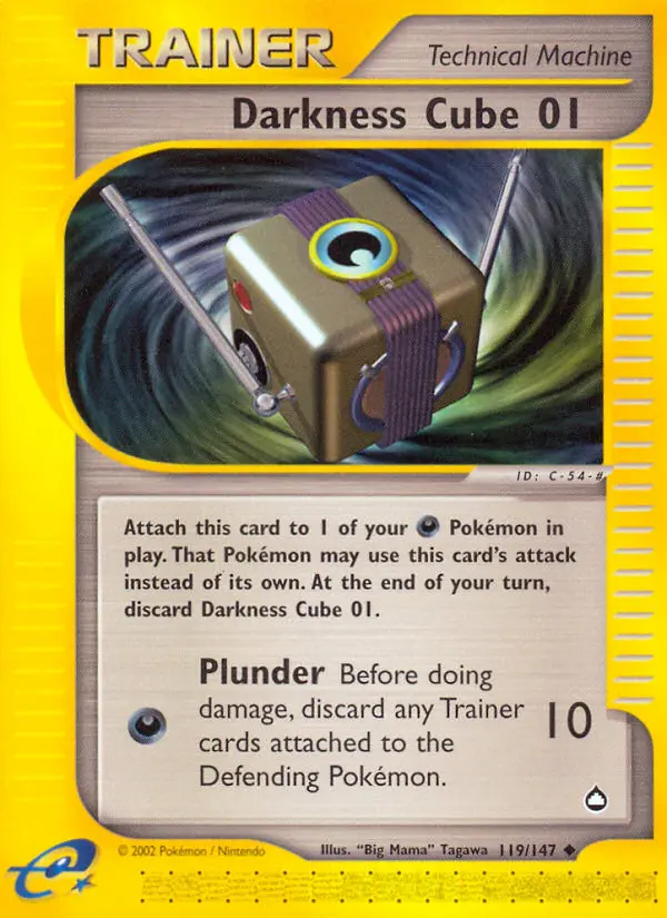 Darkness Cube 01 Pokemon card from Aquapolis