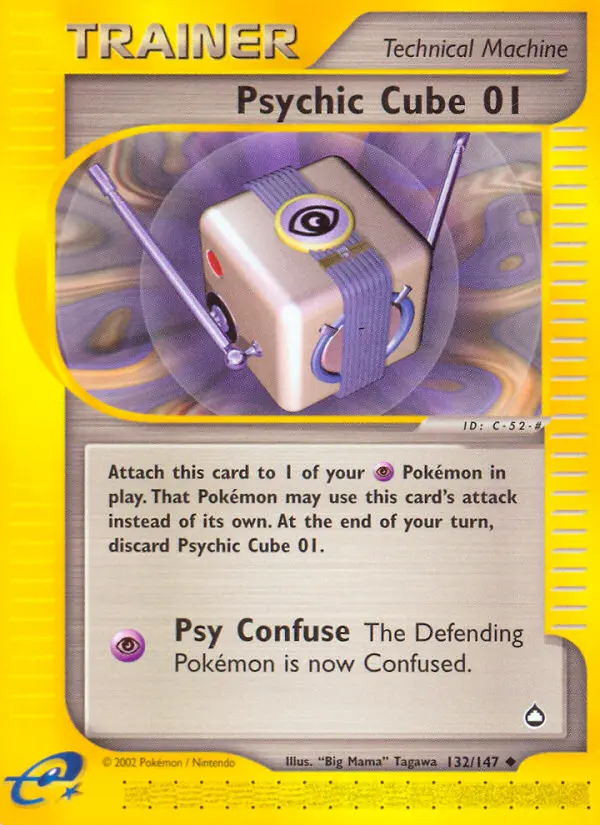 Psychic Cube 01 Pokemon card from Aquapolis