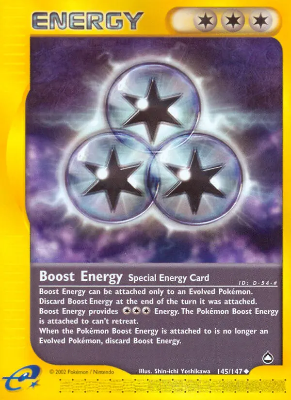 Boost Energy Pokemon card from Aquapolis