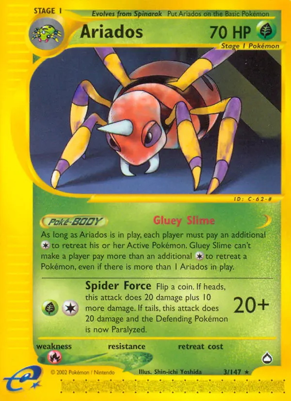 Ariados Pokemon card from Aquapolis